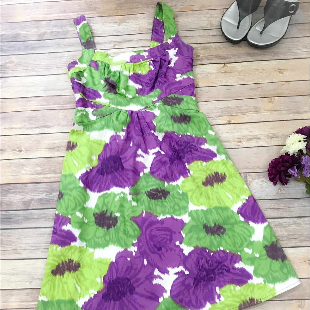 MAGGY LONDON Floral Print Sleeveless Dress 6